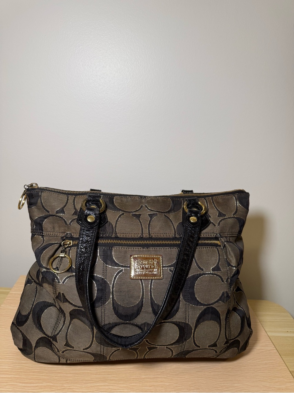 Coach 2010 Poppy Glam Tote in Signature C Jacquard (Style No. 17890)
